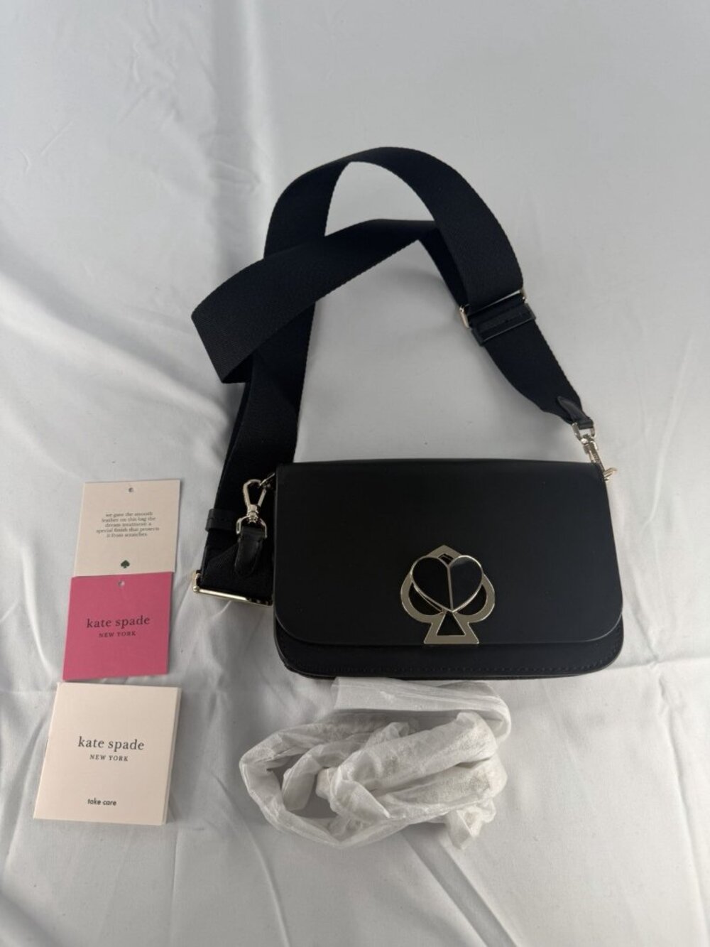 Kate Spade New York Nicola Twistlock Medium Convertible Crossbody Black NWT